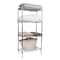 Mind Reader Alloy Collection Silver Adjustable 4-Tier Industrial Metal Storage Shelf
